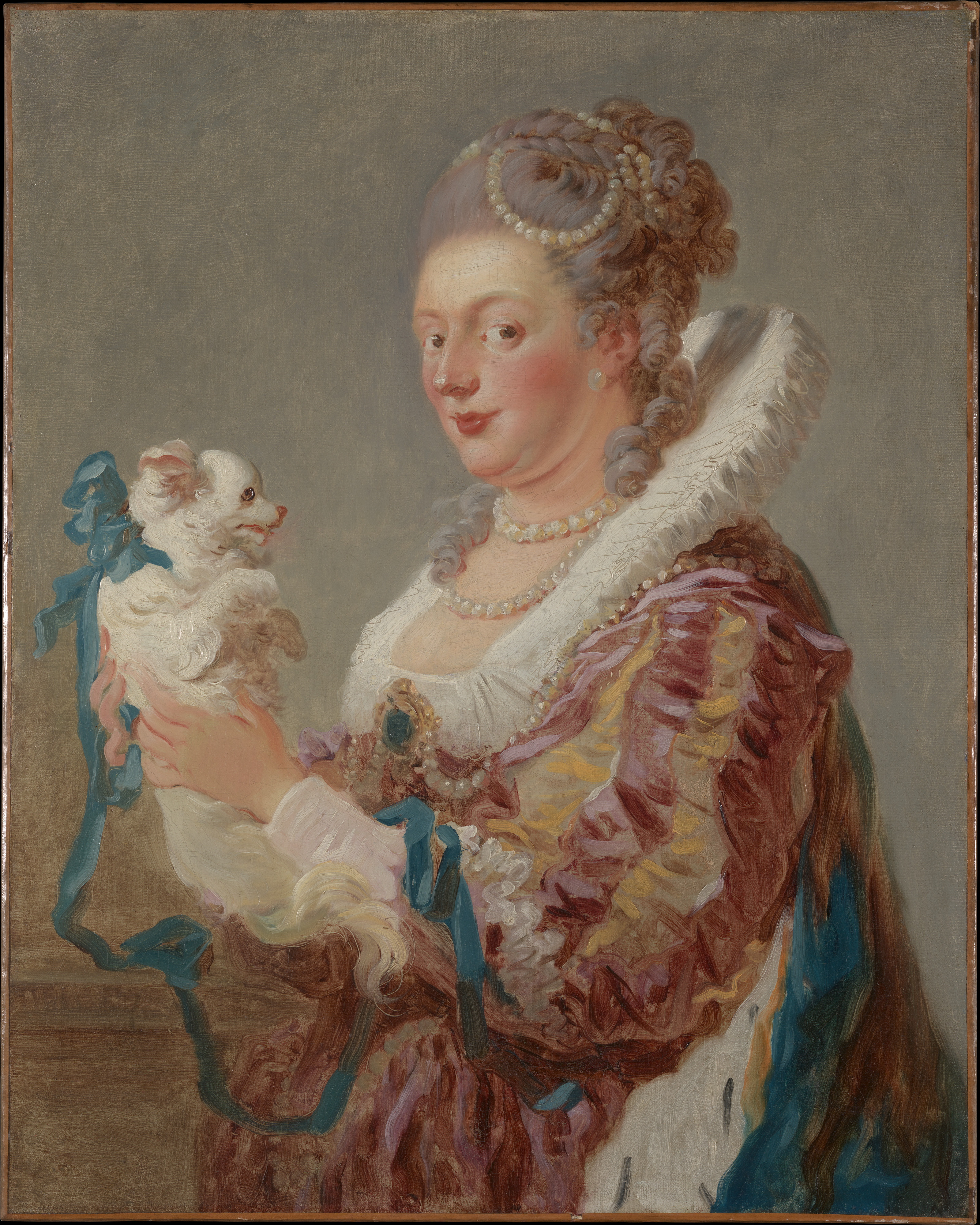 Marie Emilie Coignet de Courson with a Dog
