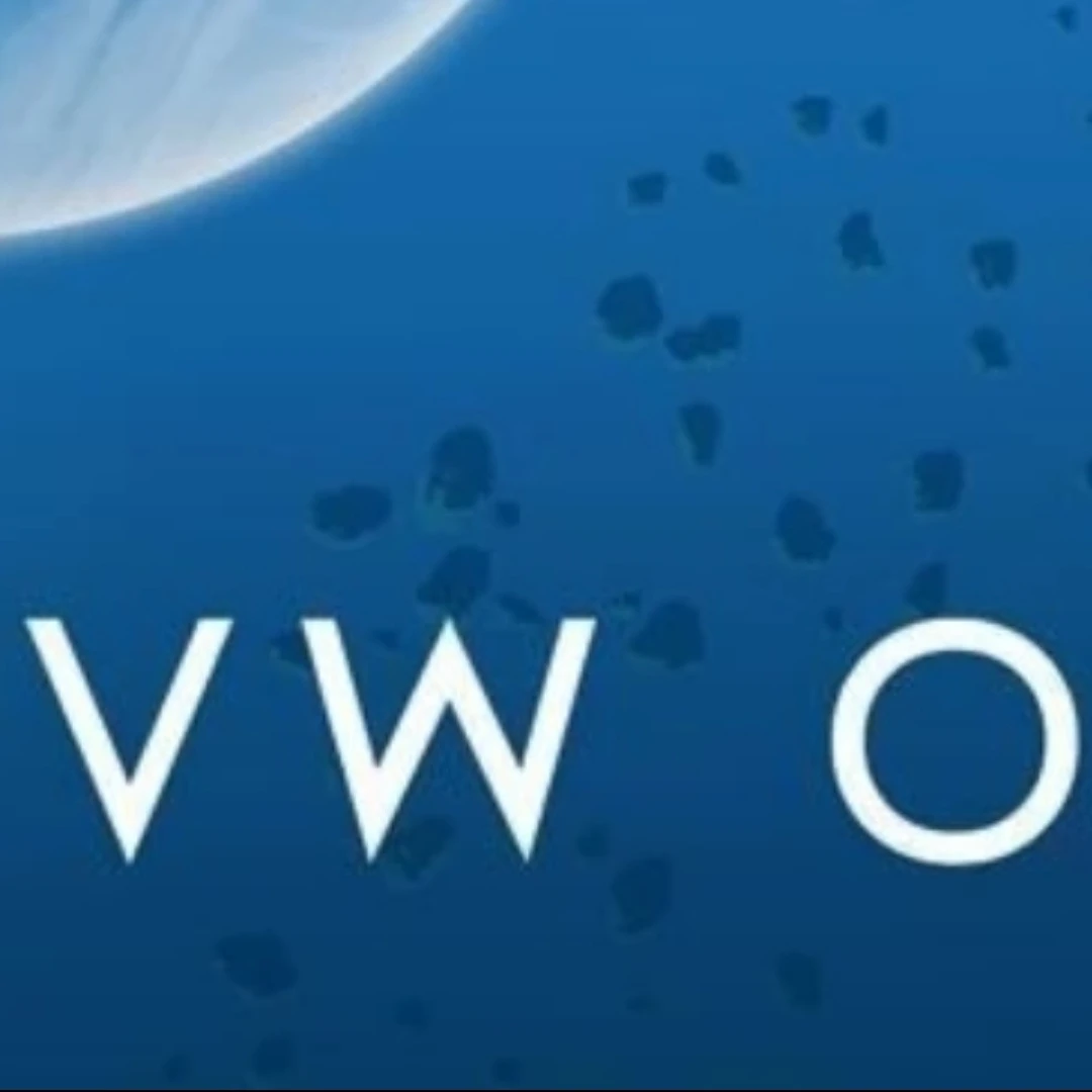 "NO MAN'S SKY" but zoomed into "O MA" and flipped upside down so it looks like VwO