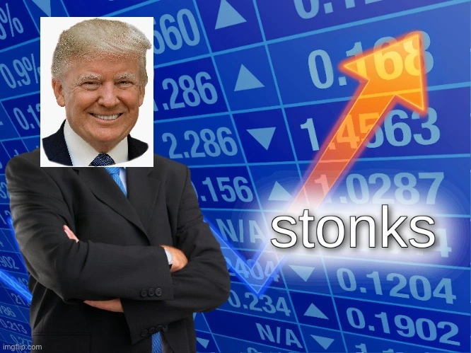 Stonks meme but its trump